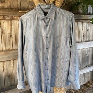 Silk/Cotton Blend Long Sleeve Button Up